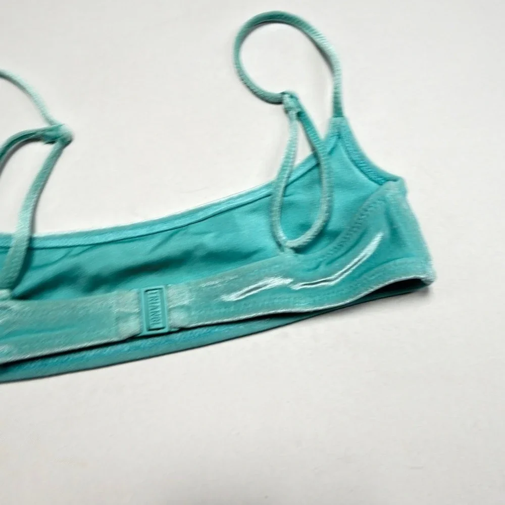 Triangl Velvet Bikini Bottoms XS Aqua Teal Swim Bottoms Top
